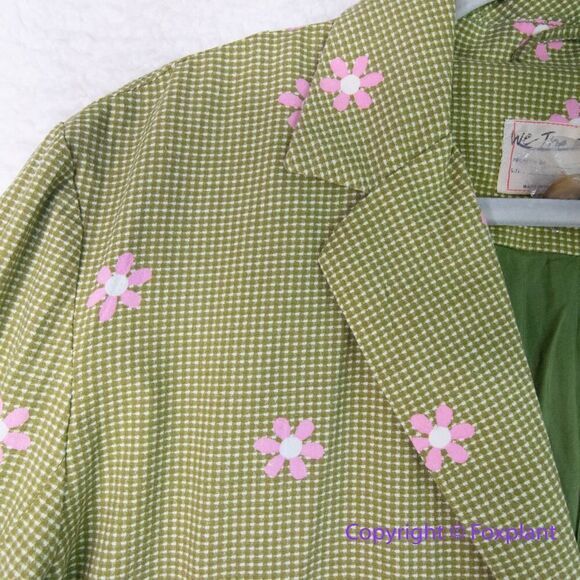 New! Free People Cali Printed Blazer - Moss Combo, size M - Picture 8 of 16